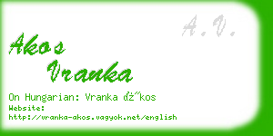 akos vranka business card